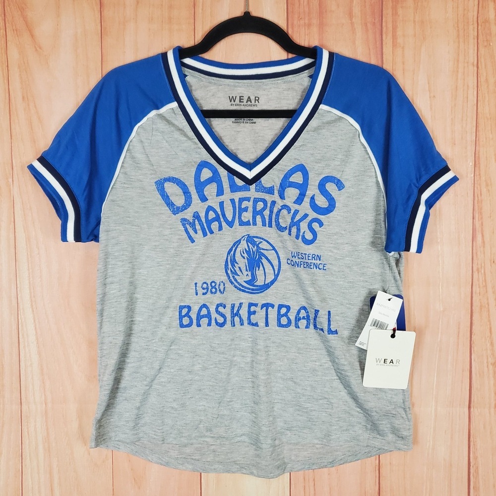 Dallas Mavericks Shirt Womens Medium Gray Wear by Erin Andrews Basketball NBA